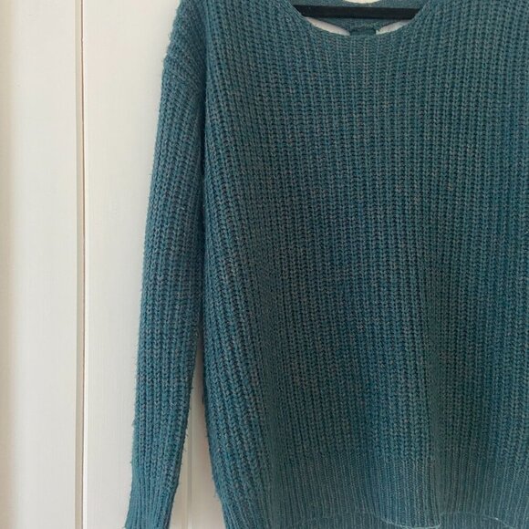 Urban Outfitters Sparkle & Fade Dark Teal Chunky Knit Oversized Sweater Size S - Picture 3 of 8